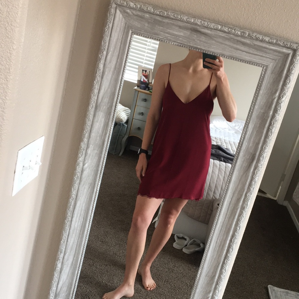 Slip dress with lace detail